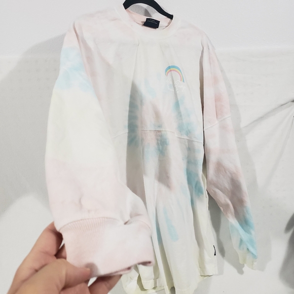 SPIRIT JERSEY Womens Rainbow Tie Dye Bubba Gump Shrimp Long Sleeve Shirt Size L - Picture 5 of 13